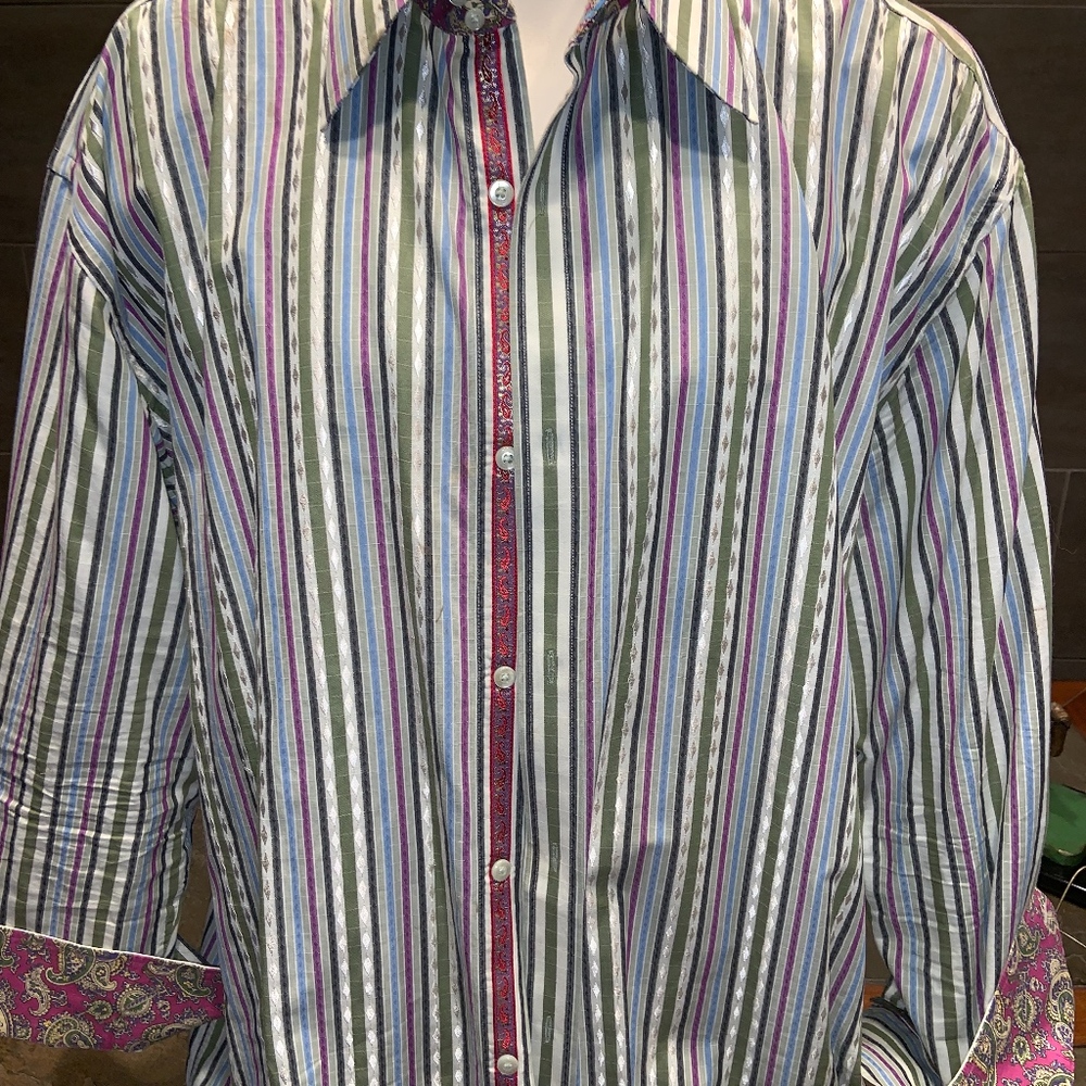 Robert Graham 3XL Multi-Stripe Dress Shirt